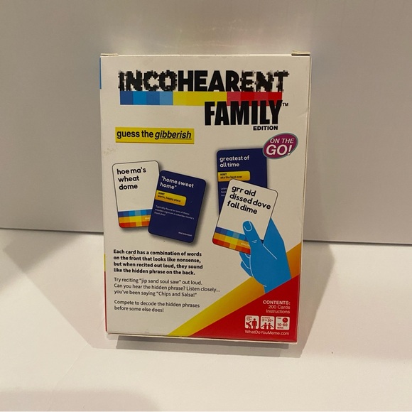 Incohearent Family Edition Card Game - Guess the Gibberish - Fun Game Night NWT - Picture 2 of 8